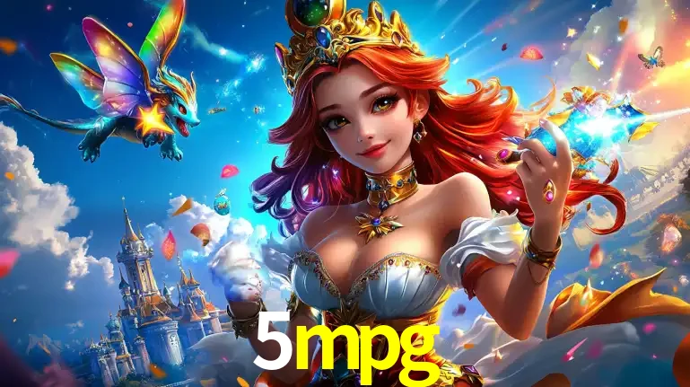 A princesa de um reino de fantasia mágico, com seu pequeno dragão, apresentando um mundo de prêmios encantados nos jogos de caça-níqueis do cassino 5mpg.